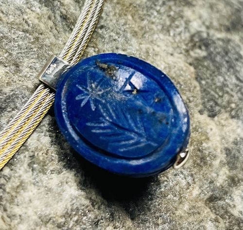 Preview: Skarabäus Anhänger Lapis-Lazuli 925 Silber